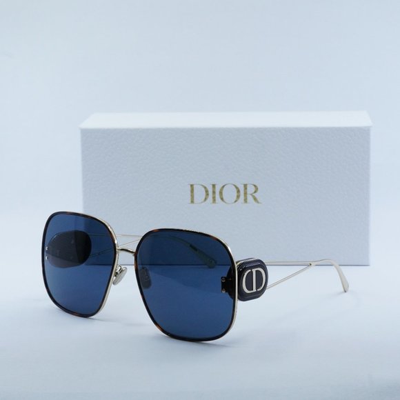 FINAL PRICE NEW DIOR DIORBOBBY S1U B5B0 GOLD HAVANA /BLUE SUNGLASSES - Picture 1 of 9